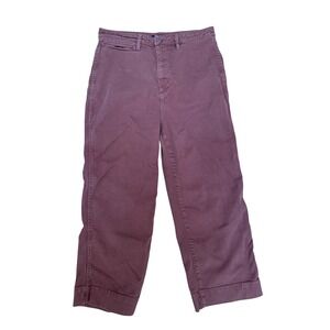 Quince Organic Cotton Wide Leg Crop Pants Terracotta Brown Size 31